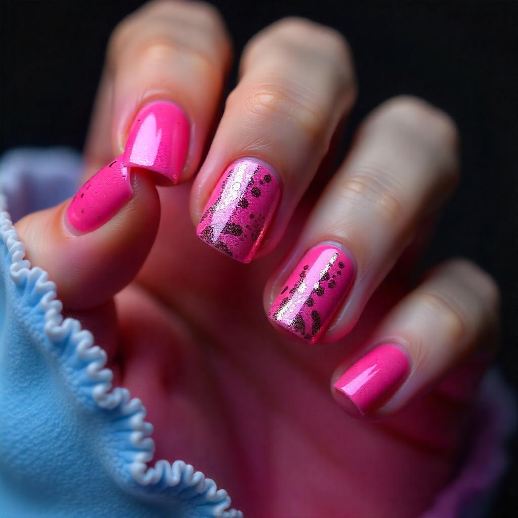 Pink and Maroon Nail designs