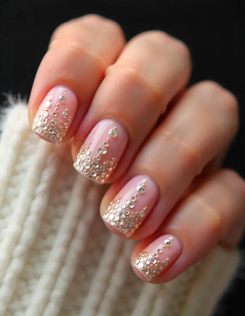 Rhinestone Lines for Seasonal Nails