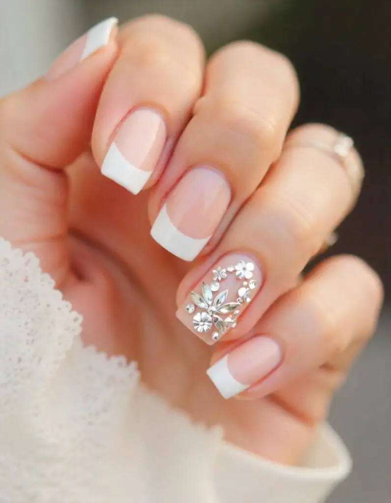 Rhinestone Nails for Weddings