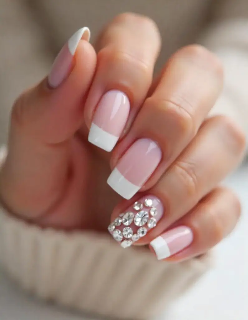 Rhinestone Nails for Weddings