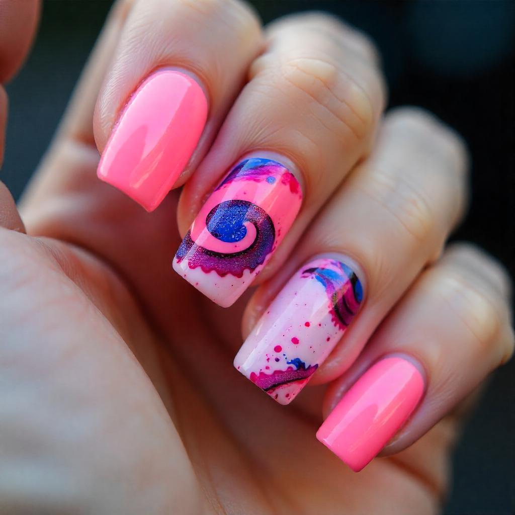 abstract art nails