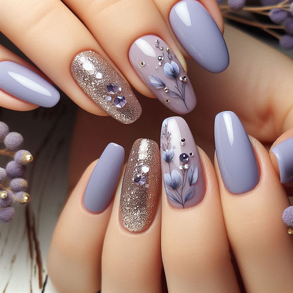 dusty lavender nails