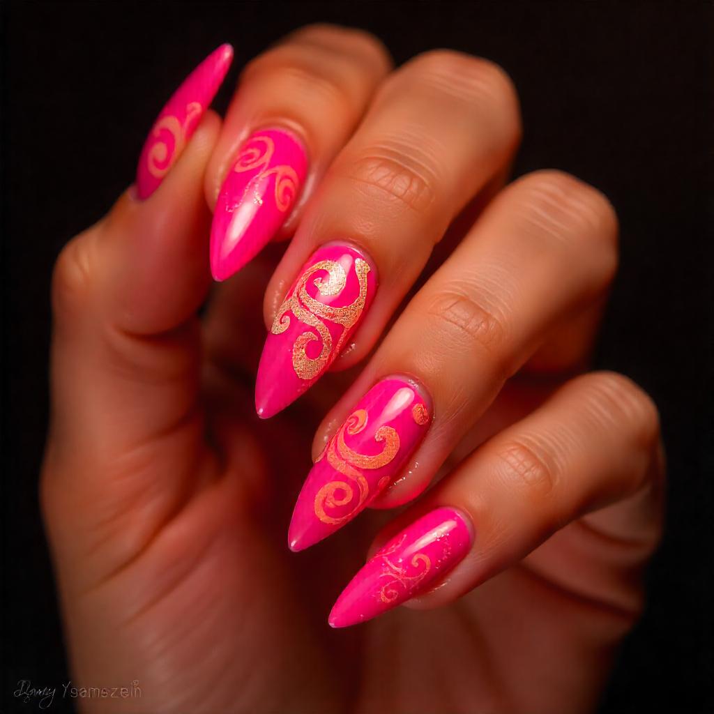 edgy stiletto nail designs