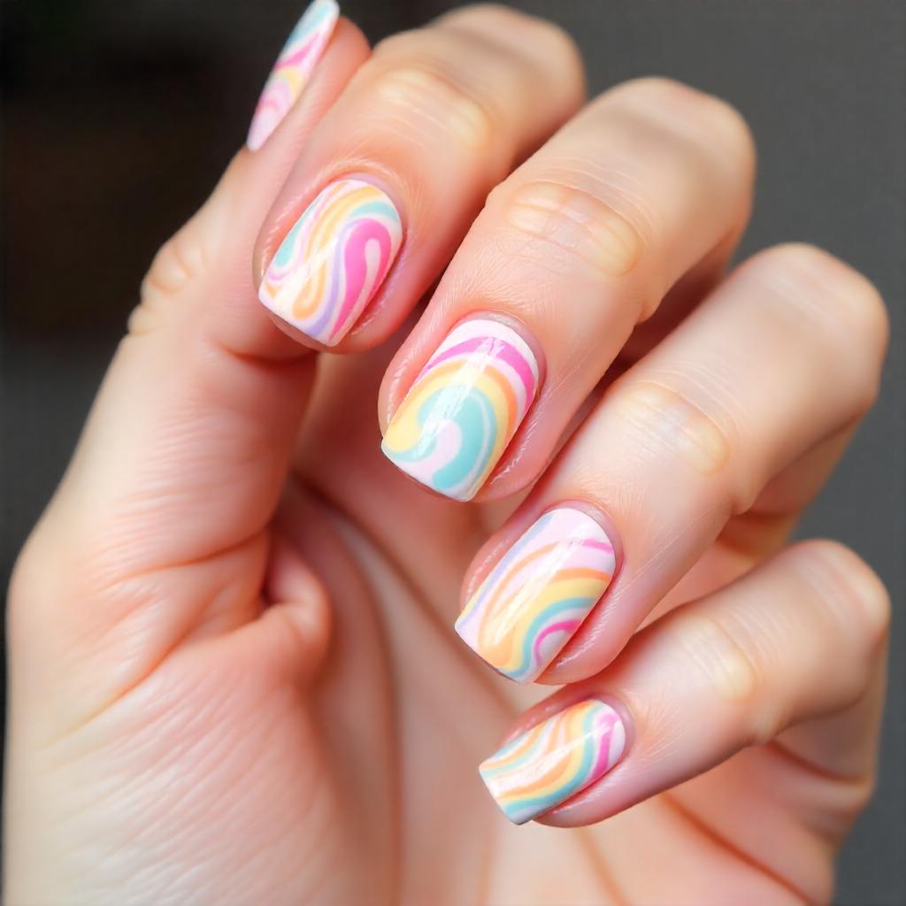 pink swirl nail designs