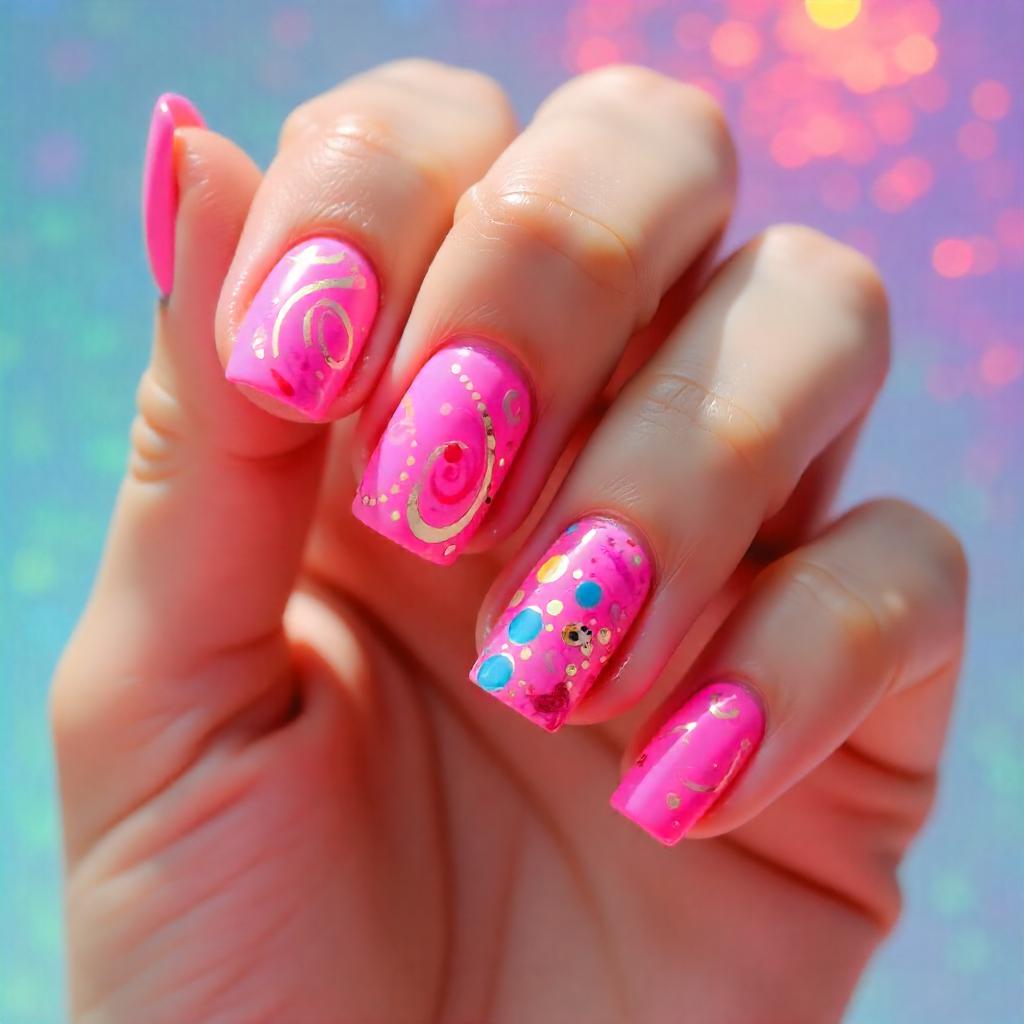 pink summer nails