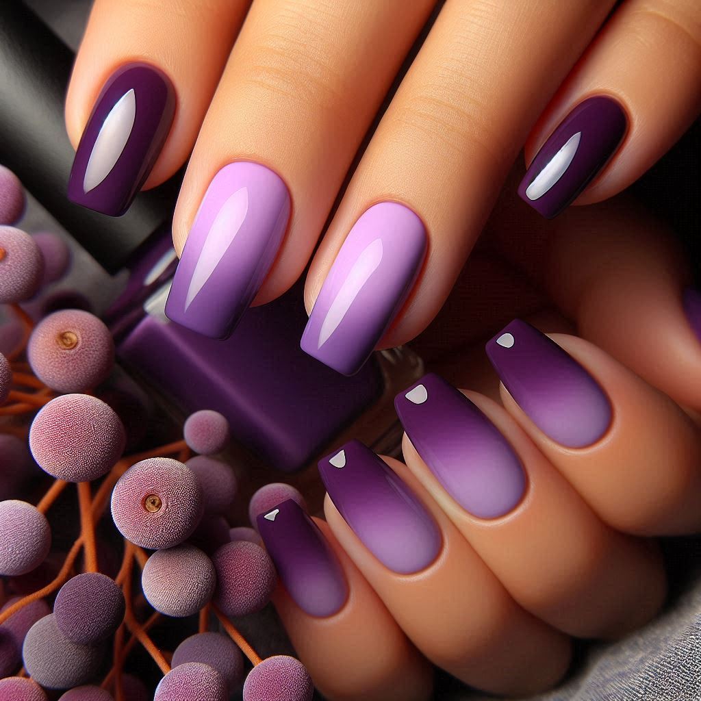 purple fall nails