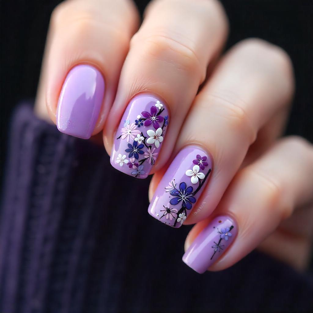 purple fall nail designs 