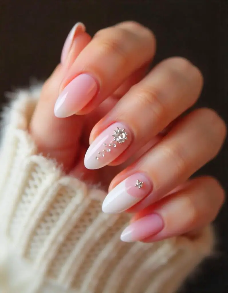 simple rhinestone nail art