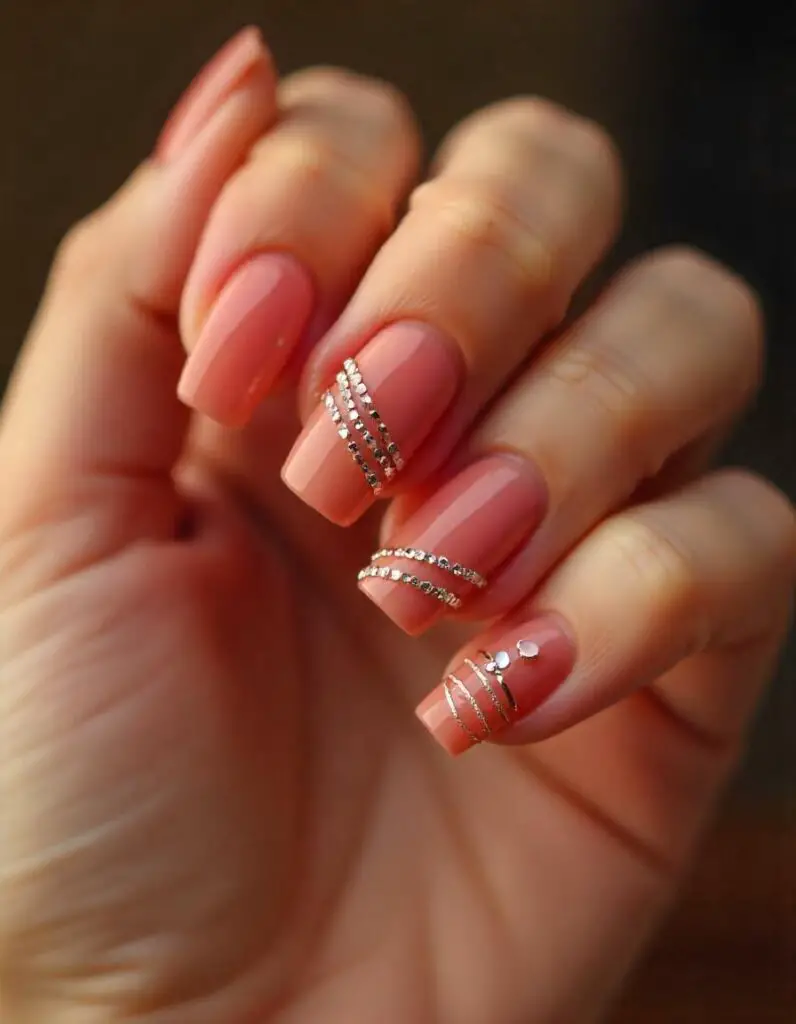 simple rhinestone nail designs
