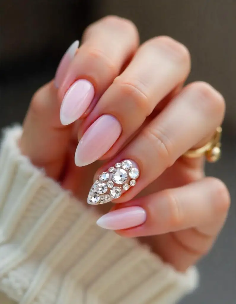 simple rhinestone nails