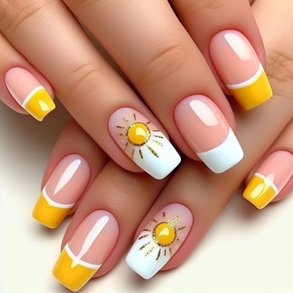 French Sunshine Tips nail design